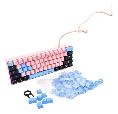 Teclado 60% Custom Glow Up Mas Set De Keycaps 7 Colores Z61 | Envío gratis