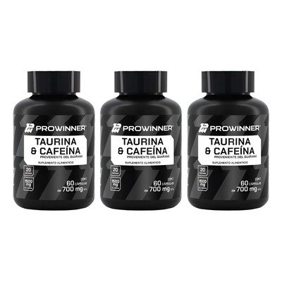 Kit 3 Piezas Taurina & Cafeína 60 Caps Sabor Sin sabor | Envío gratis