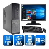 Micro Escritório Dell Optiplex Int I3 2g 4gb Ssd120 Mon19w