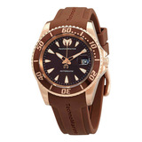 Reloj Technomarine Manta Sea Automatico Esfera Café Boleta Color Del Bisel Oro Rose