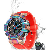 Reloj De Pulsera Deportivo Hombre Impermeable 50m Colorido