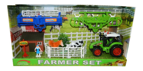 Set De Granja Tractor, Animales Personajes Bazopf