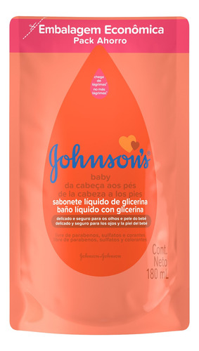 Sabonete Líquido Johnson's Baby Glicerina Sabonete Líquido De Glicerina Em Líquido 180 Ml