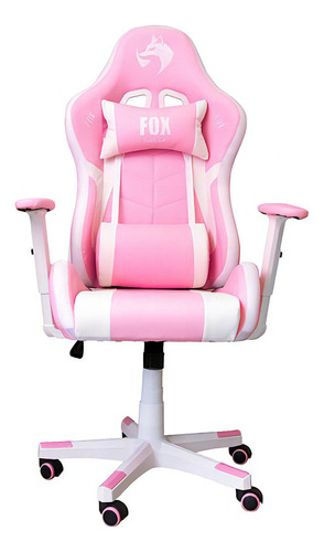 Cadeira Gamer Fox Com Iluminação Rgb Apoio Ajustavel Rosa