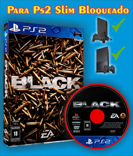 Black Midia Fisica Para Playstation 2 Slim Bloqueado