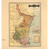 Lienzo Canvas Arte Atlas Mapa Estado Tamaulipas 1886 85x80
