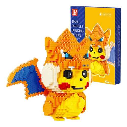 Pikachu Charizard Bloques Armables 3d Bloques Construccion Cantidad De Piezas 1630