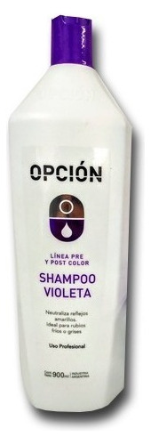 Shampoo Matizador Violeta Opcion 900ml Para Cabello Rubio 