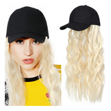 Gorra De Béisbol Con Extensiones De Cabello Largo Y Ondulado