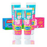 Pasta De Dente Gel Infantil Peppa Pig 50g Dentalclean 4 Unid