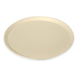 Bandeja Redonda Pizzera Plástica 34 Cm Art 341 Colombraro Color Beige