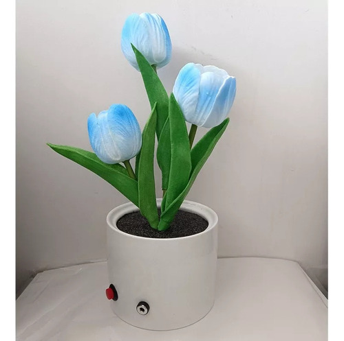 Lámpara De Maceta De Tulipán Artificial