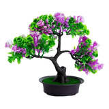 Bonsai Arvore Planta Artificial Realista Com Vaso Preto