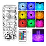 Lampara Mesa Led Tipo Cristal Touch Tactil Colores +control Estructura Transparente