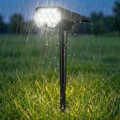 Estaca Solar Led Jardin Luz Neutra Exterior Resistente A La Lluvia Panel Solar Monocristalino Potente 400 Lumenes 2 Modos Litex Lx305 Negro Neutra