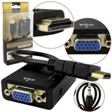 Cabo Adaptador Hdmi Para Vga Para Pc Tv Notebook Monitor