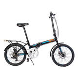 Bicicleta Plegable Raleigh R20 6v Freno Disco Ste. Color Negro/azul