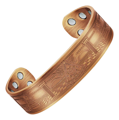 Masonicman Brazalete Magnético De Cobre Masónico Para Hombre