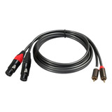 Cable De Audio Dual Rca Macho A Dual Xlr Hembra 1.5 Metros