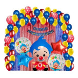 Kit De Decoracion Cumpleaños Globos Metalicos Plim Plim 80pz