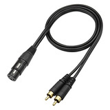 Cable Divisor Estéreo Qianrenon Xlr Hembra A Dual Rca Macho