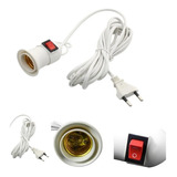 Soquete E27 Con Interruptor Cable 5 Mts Enchufe Color De La Luz Blanco