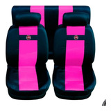 Kit Capa Banco Carro Em Nylon Cor Rosa P Uno 96