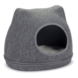 Pawise Cama Iglú De Fieltro Gris Para Gatos