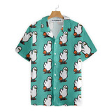 Camisa Hawaiana Funny Duck Patos En Azul Tiffany T572