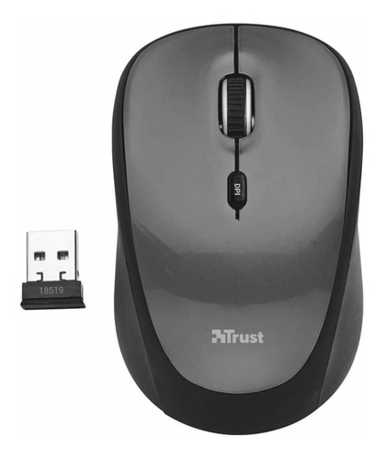 Mouse Inalámbrico Trust  Yvi Black