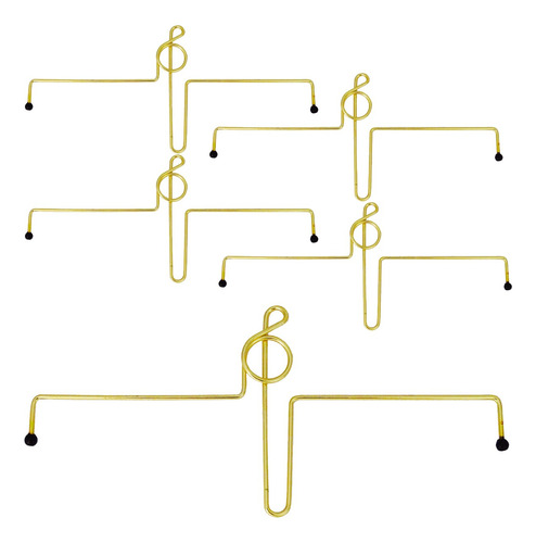 Prendedor Partitura Arame Clave De Sol Dourado Pacote Com 5