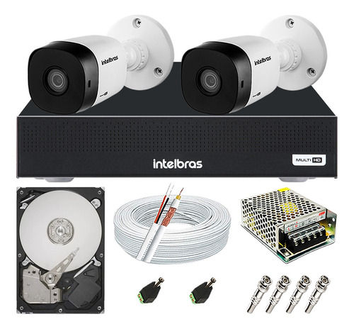 Kit Cftv 2 Câmeras Segurança Intelbras Hdcvi E Dvr Mhdx 1104