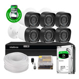 Kit Cftv 6 Cameras Segurança 1080p Full Dvr Intelbras 1tb