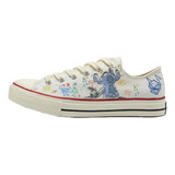 Zapatos De Lona Altos Y Bajos Estampados En Blanco Stitch Pa