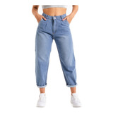 Jean Mujer Rígido Slouchy Mom Fit Tiro Alto Baggy