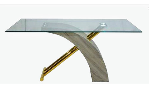 Mesa De Comedor Rectangular Victory 160 X 90 Dorado