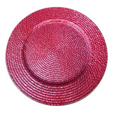 Plato De Sitio Impermeable Diseño 33cm Plastico Pettish Color Rojo