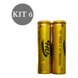 6 Baterias Recarregável 18650 Forte Mah 3.7v Lanterna Tatica