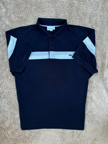 Playera Azul Tipo Polo Lacoste Talla Xl De Hombre Original