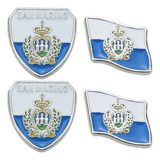 Set De Broches Con La Bandera Nacional De San San, Blanco Y