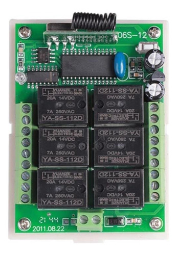 Modulo Receptor Rf 433mhz Con Rele 6ch Canales 12v