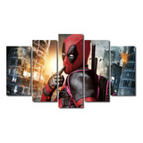 Quadros Decorativo 5 Peças Deadpool