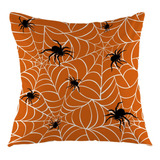 Ofloral Spiders On Halloween Funda De Cojín Cuadrada Para Ni