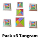 Pack X3 Tangram Juedo Didáctico En Madera