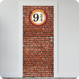 Vinilo Pared Puerta Harry Potter Plataforma 9 3/4