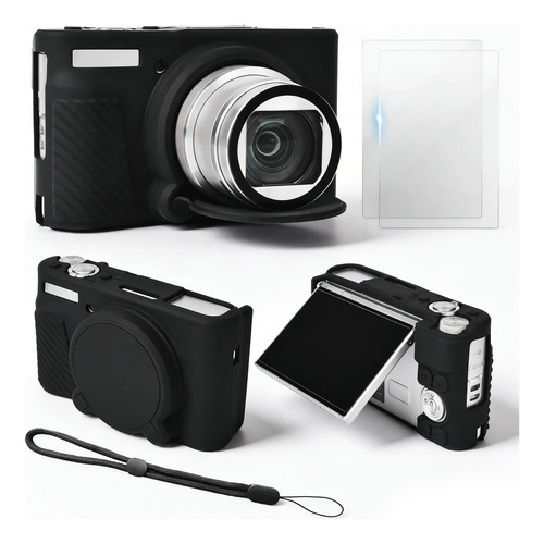 Funda Soft Silicone Para Canon Sx730 Hs\u002Fsx740 Hs + 2 Mica | Meses sin interés
