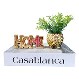 Kit Livro Decorativo, Mini Vaso De Cerâmica E Palavra Home