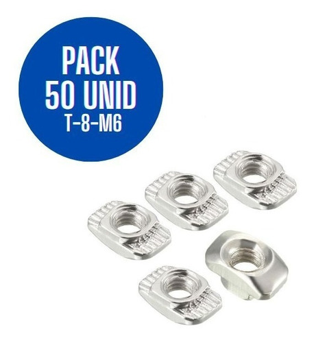 Tuerca Tipo T M6 Perfiles Aluminio 3030 (pack 50)