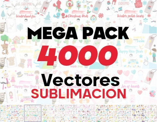 Mega Pack Total 4000 Vectores Elementos Gráficos Sublimacion