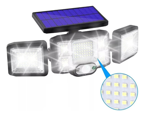 Foco Solar Lámpara Aplique 3 Parte Full Led Sensor Y Control